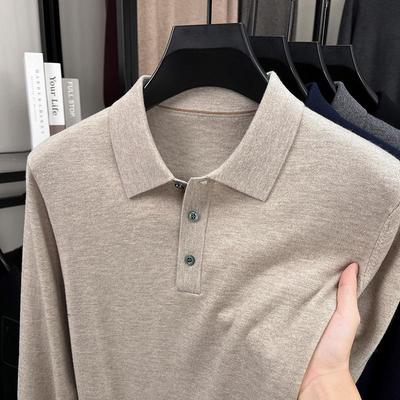 Luxury Wool Lapel Polo: 2025 Spring/Autumn Knitted Cashmere Sweater