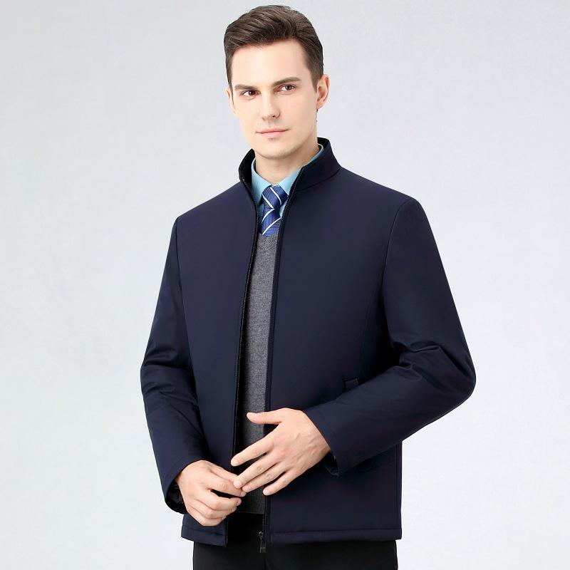 Herren Herbst Leichte Gepolsterte Baumwolljacke mit Stehkragen für Väter mittleren Alters - Warme Oberbekleidung