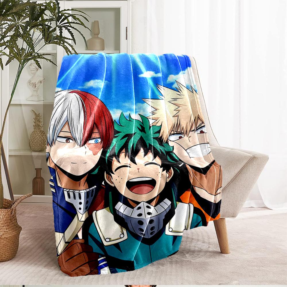 My Hero Academia Theme Printed Blanket - Perfect for Couch, Bed, Travel & Outdoor Use | Machine Washable, Cozy & Durable.