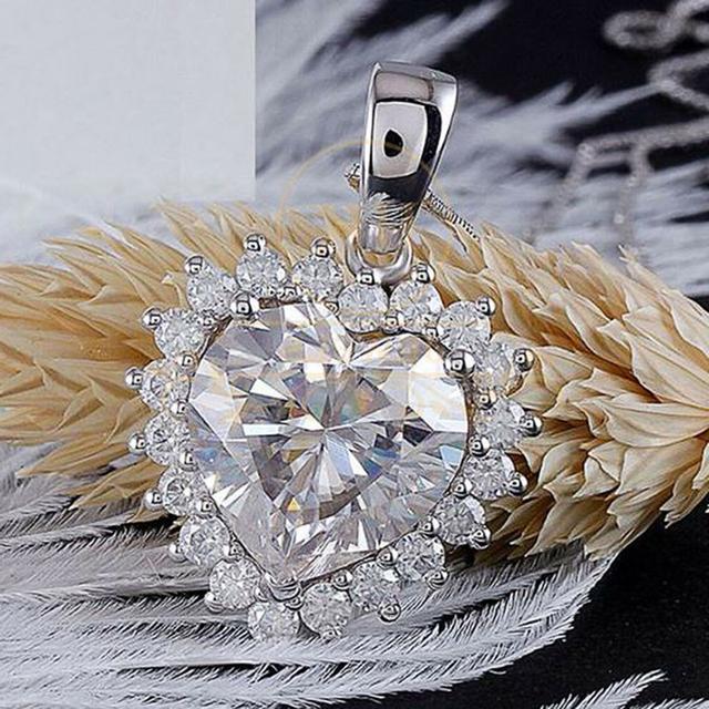 

Новое классическое ожерелье в форме сердца, ювелирные изделия для женщин, кристалл любви, кубический цирконий, романтическое свадебное помолвочное ожерелье, роскошные аксессуары 45cm