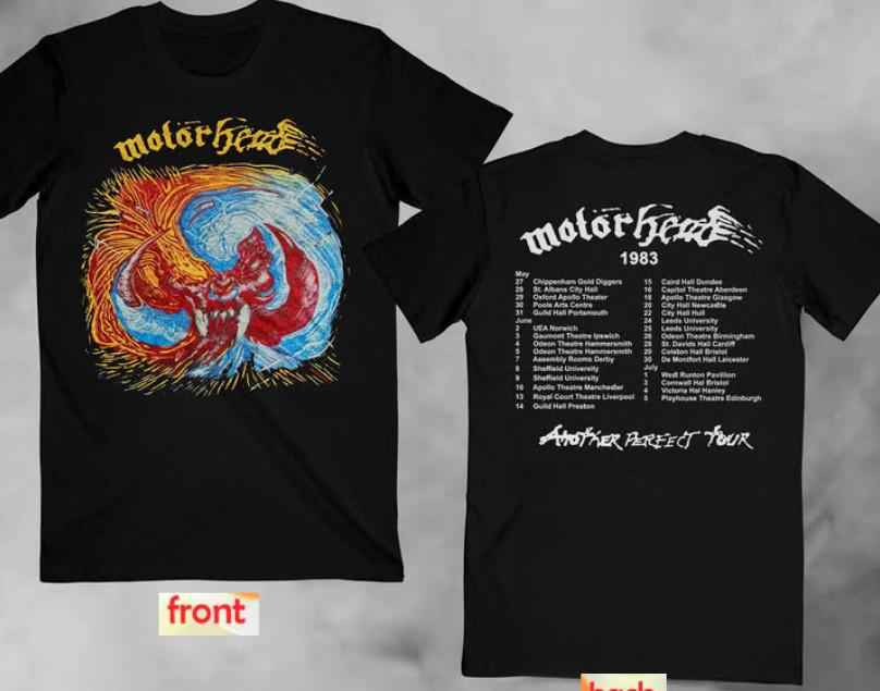 Идеальная футболка Motorhead 1983 Tour Another, Унисекс Футболка XXXXL
