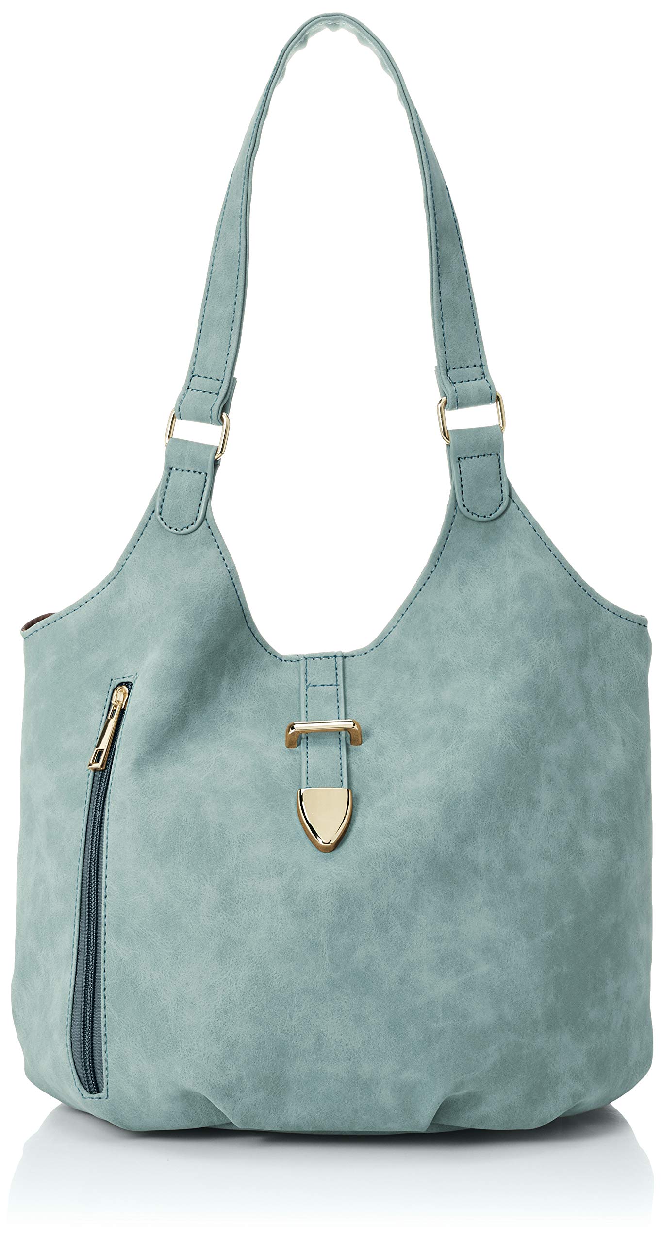 

Porta Fortuna Tote Bag, Front Belt Zipper, Plenty of Pockets, 4381, Blue