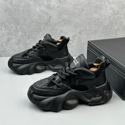 Student Sports Shoes Shock Absorption Thick Base Height Men's Sneakers Male Casual Shoes Leisure Thick Bottom Non-Slip Wear-resi