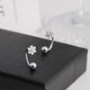 Diamond-Studded Flower Screw-On Earrings Understated Design Unique U-Shaped Earrings For Women