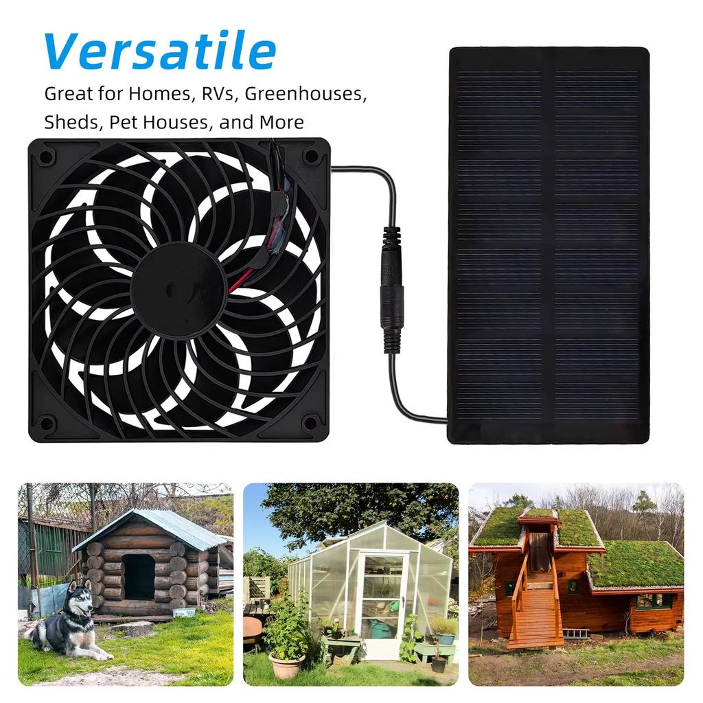 Small Size Solar Panel Low Power Solar Exhaust Fan 0.8W4v Lightweight Green Energy, Outdoor, Pet House, Chicken Coop