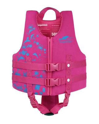 Gogokids Children's Life Jacket with Crotch Strap, Floating Vest, Kids' Buoyancy Support Swim Belt, for Fishing, River Play, and Water Play, Size L
