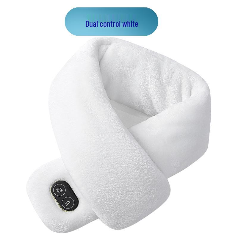 Smart Heated Scarf with Vibration Massage for Men & Women - Winter Neck Warmer, Solid Color