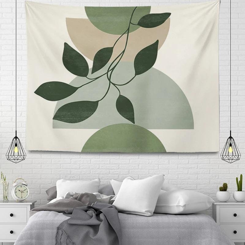 Nordic Plant Pattern Tapestry Aesthetic Home Room Decoration Bohemian Hanging Large Cloth Autumn Simple Bedroom Carpet
