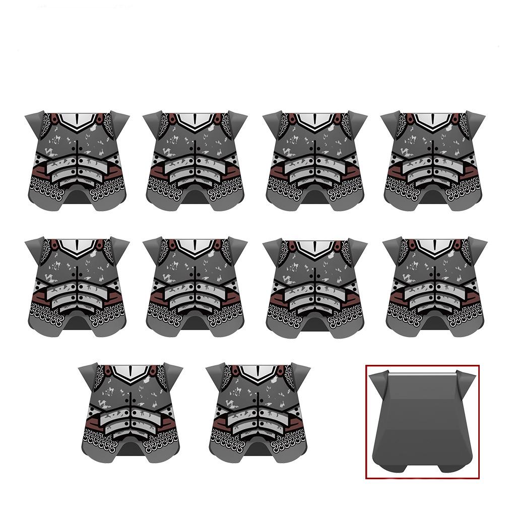 MOC Medieval Military Figures Weapons Building Blocks Knight Soldiers Shield Vest Armor Sword Ax Spear Bricks Toys Children