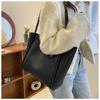 Sac à bandoulière carré à boucle magnétique de couleur unie pour femmes, ensemble de sacs fourre-tout de loisirs en PU de grande capacité