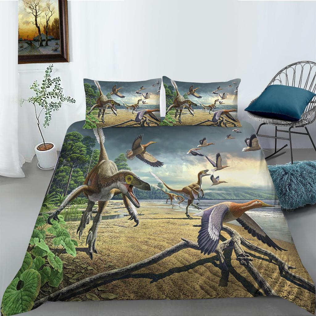 Dinosaur 3D Digital Printed Bedding Two-Piece Set Polyester