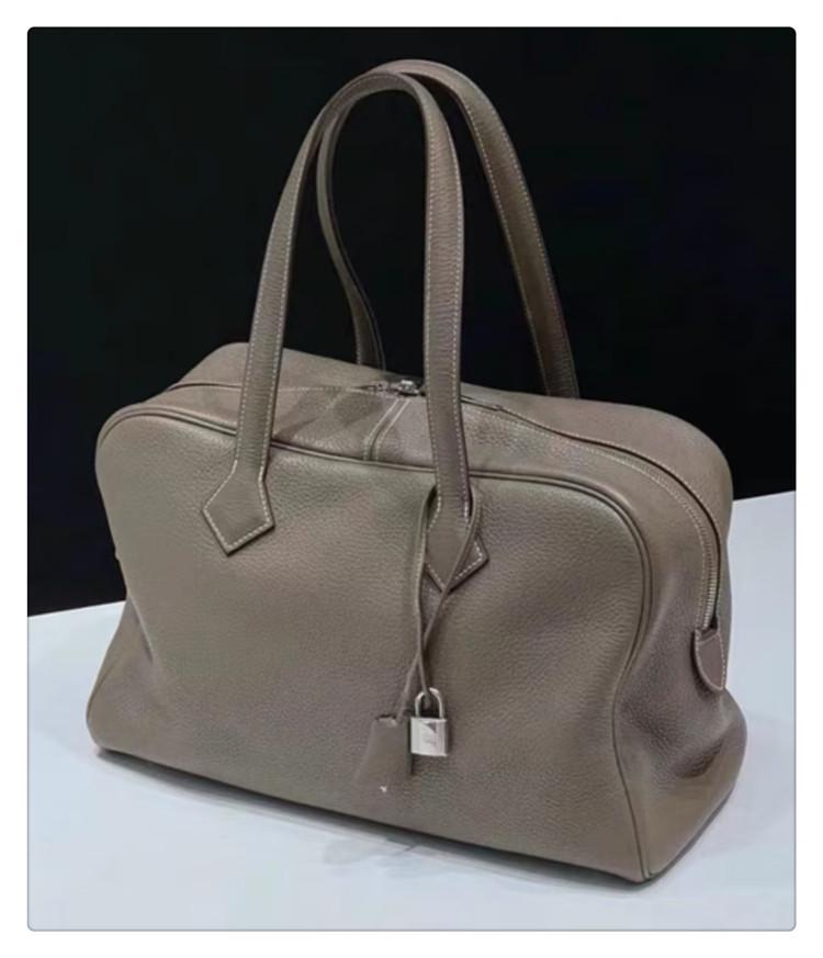 2025 Новая Виктория Большая Вместимость Верхний Слой Коровьей Кожи Бостонская Сумка 35x23x15 CM