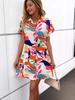 2026 Women's Summer Floral Print Short-Sleeve Cardigan Dress