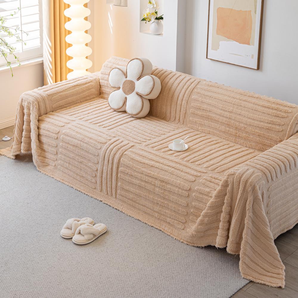 Shu Cotton Velvet Winter Jacquard Sofa Cushion Simple Modern Sofa Cover All-Inclusive Universal Cover Cloth