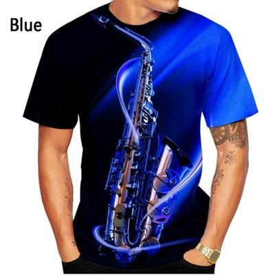 Saxophone T-Shirt Hip Hop Music 3d Printing T-Shirt Men Women Summer Casual Short Sleeve Shirt Tops