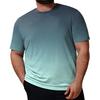 Men Gradient Color T-Shirt Short Sleeve Round Neck Summer Top Plus Size Urban Style Loose Tee Shirt for Daily Wear Party Office Beach
