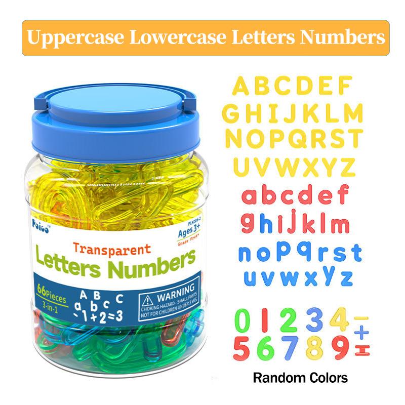 Kids Colorful Transparent Letters Numbers Set Sensory Light Table Toy Counting Spelling Montessori Educational Mathematical Toy