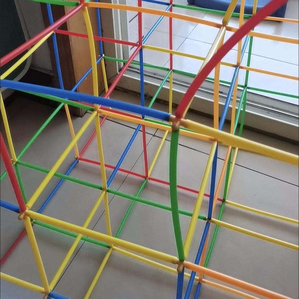 STEM Straw Builders Construction Set Large Pipe Connectors & Straws, Montessori Educational Toys for 3-10Year Olds