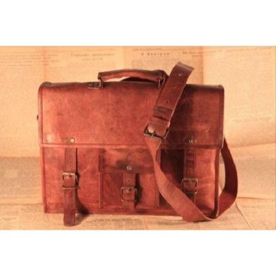 

Мужская сумка-портфель ручной работы из качественной кожи в винтажном стиле для ноутбука 16 x 12 x 5 in