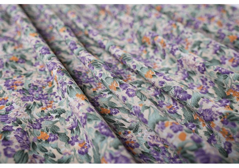 French Design Floral Short-Sleeved Summer Dress for Women