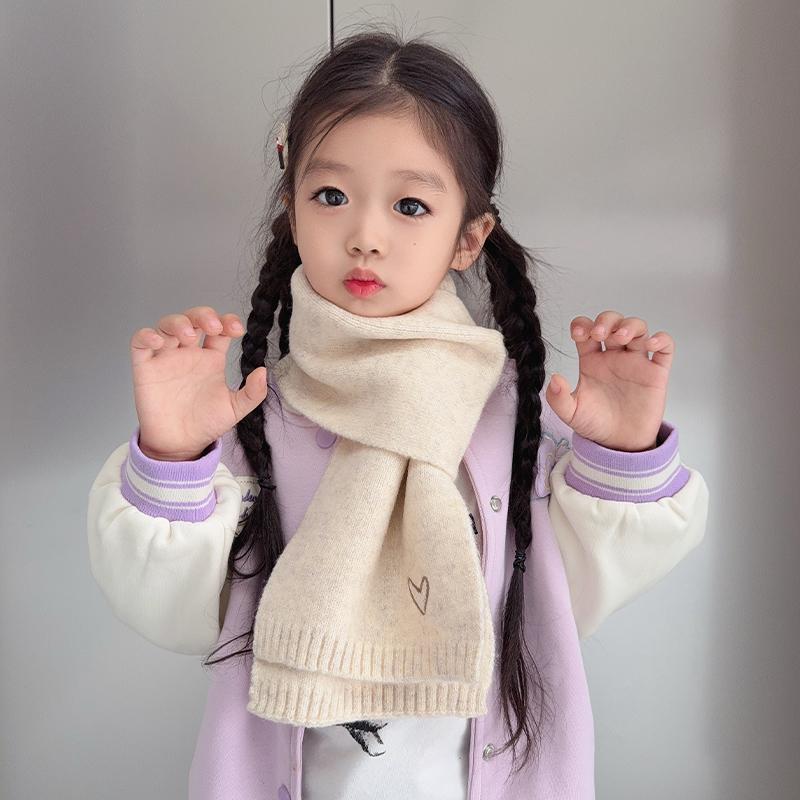 Children'S Hat And Scarf Two-Piece Set Autumn And Winter Korean Style Knitted Hat Baby Warm Wool Pullover Hat Scarf