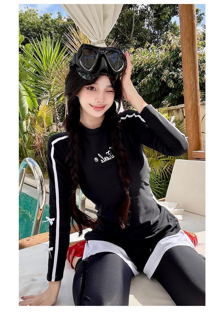 Women's Two-Piece Scuba Suit: Long Sleeve & Pants, Sun Protection, Quick Dry, Slim Fit, Surfing & Snorkeling Swimwear.