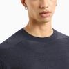 Armani Exchange SS24 Geometric Pattern Loose Fit Round Neck Long Sleeve Knit Sweater Men Sweater Navy-Blue 3DZM6J-ZMQ7Z-55JK