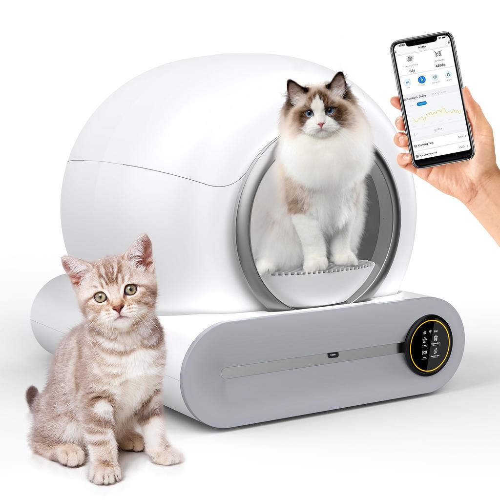 Sonwon Automatic Cat Toilet Cat Toilet Compatible with Medium and Small Cats New Fully Automatic Cat Toilet for Multiple Cats Equipped with Gravity