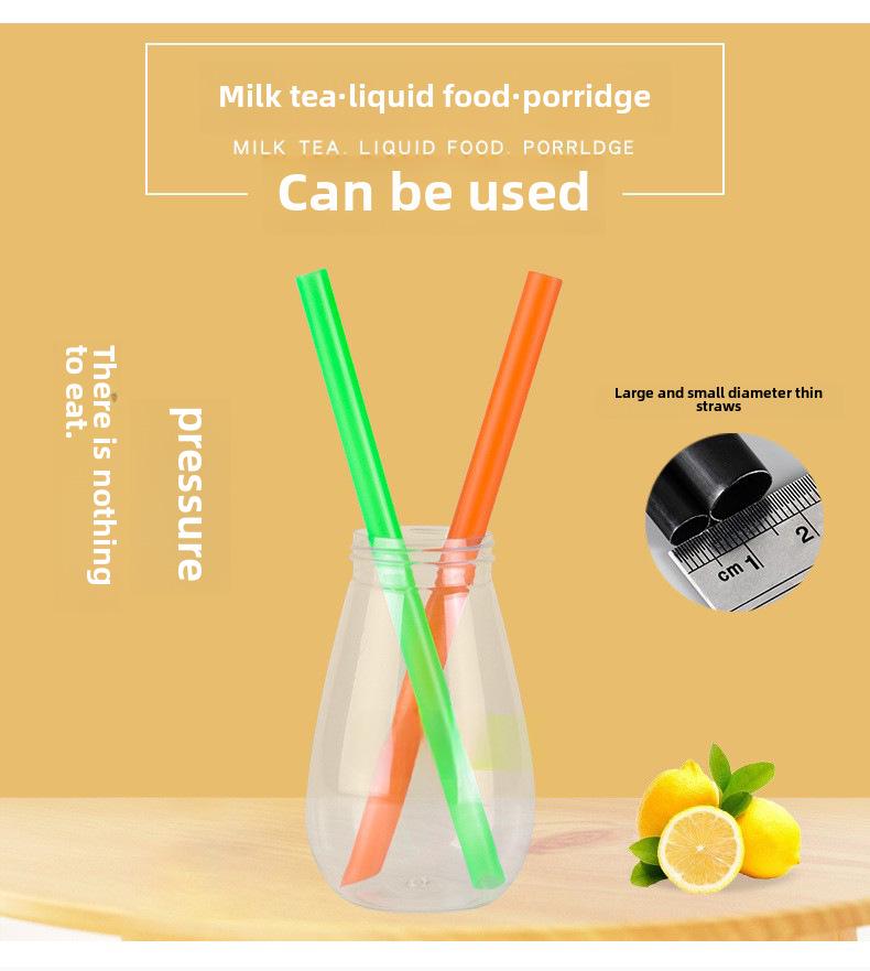 Disposable Transparent Thick PLA Pearl Milk Tea Straws with Independent Packaging