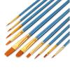 STONEGO 10Pcs/Bag Nylon Paint Brushes Set with Wooden Handles for Watercolor and Acrylic Painting Art Supplies and Stationery