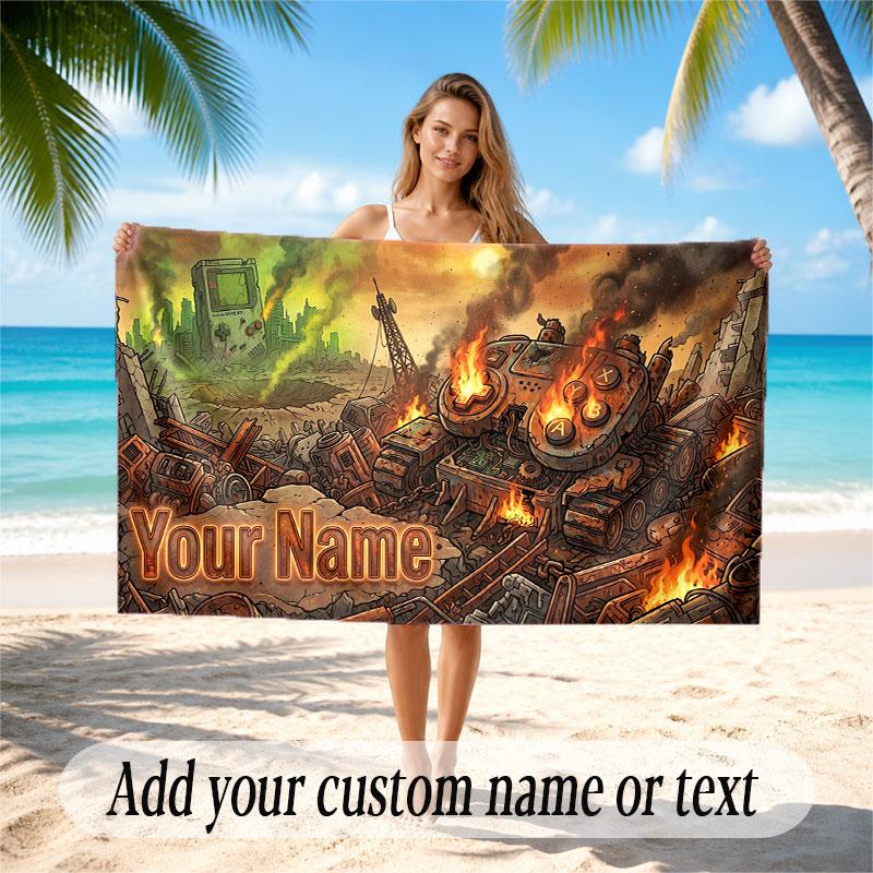 Other Similar Designs Theme Beach Towel Personalized Custom Name & Text Soft Quick Dry Beach Towel for Swimming Travel