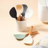 1PC Wooden Handle Silicone Rice Spoon Household Rice Cooker Rice Spoon High Temperature Resistant Non Stick Rice Spoon