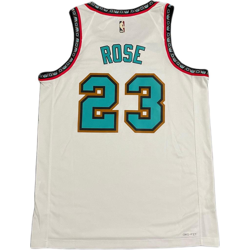 Nike X NBA Collaboration Memphis Grizzlies 2024/2025 Season Derrick Rose 23 Retro Basketball Jersey Unisex jerseys White FQ4686-100