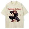 Jujutsu Kaisen Anime Clothing Itadori Yuji Graphic Print Tee Men Women Short Sleeve Tshirts Harajuku Male Washed Cotton T-shirt