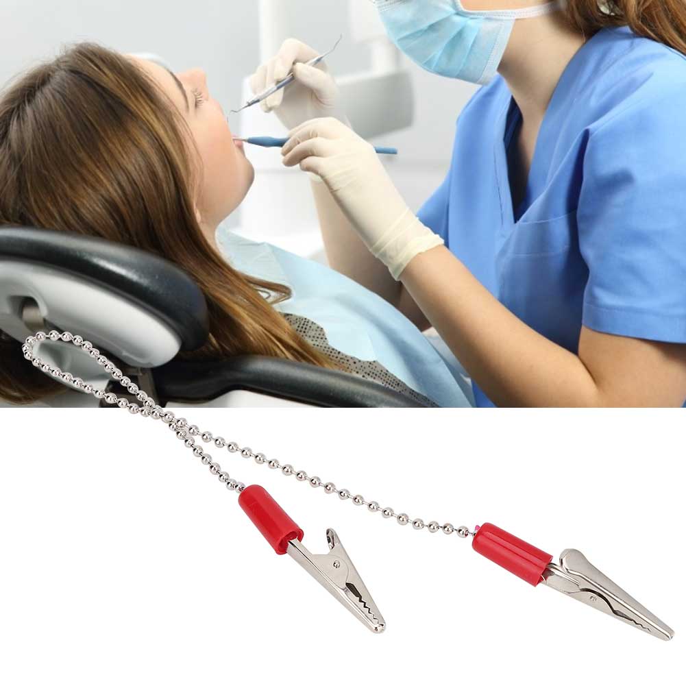 5pcs Dental Lab Bib Clip Napkin Holder with Flexible Steel Ball Chain Dentist Supplies