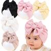 European & American Newborn Bow Jacquard Plush Hat - Infant Head Protection Boneless Soft Top Hat
