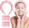 INSIME Facial Spa Headband for Women | Stylish Makeup and Face Wash Hair Band With Wrist Towel | Beauty Skincare Hairband, 1 Count (Pack of 1)