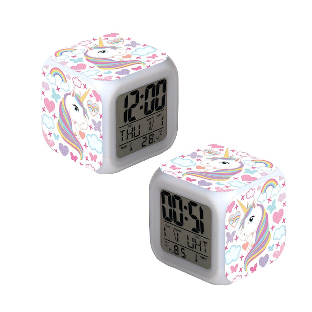 Kids Night Light Alarm Clocks Stylish Cartoon Unicorn Alarm Clocks for Kids Children Birthday Gifts