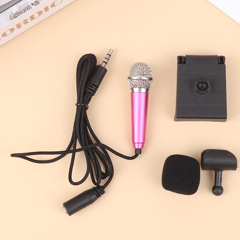 1Pc 3.5Mm Mini Microphone With Stand Stereo Studio Mic For Smart Phone Laptop Desktop Handheld Microphone Portable Mini Mic