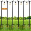 Outdoor Wrought Iron Shepherd's Hook for Garden, Courtyard, or Balcony Lighting