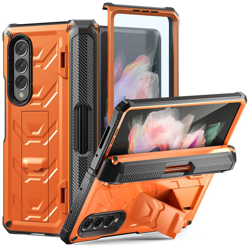 Compatible Fold Series Phone Case: Drop-Proof, Dual-Fold with Pen Slot for Samsung Z Fold3, Z Fold4, Z Fold5.