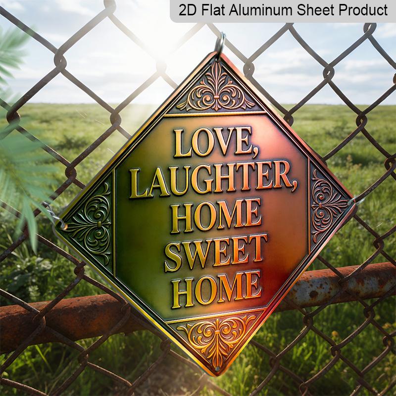 2D Flat, 1pc Vintage Family Love Theme Metal Wall Hanging Sign - Romantic Aluminum Plaque Suitable for Bedroom, Living Room, , Cafe - Sentimental