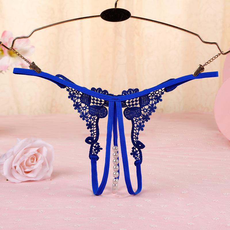 Sexy Water-Soluble Butterfly Bead Open Crotch Thong 3346