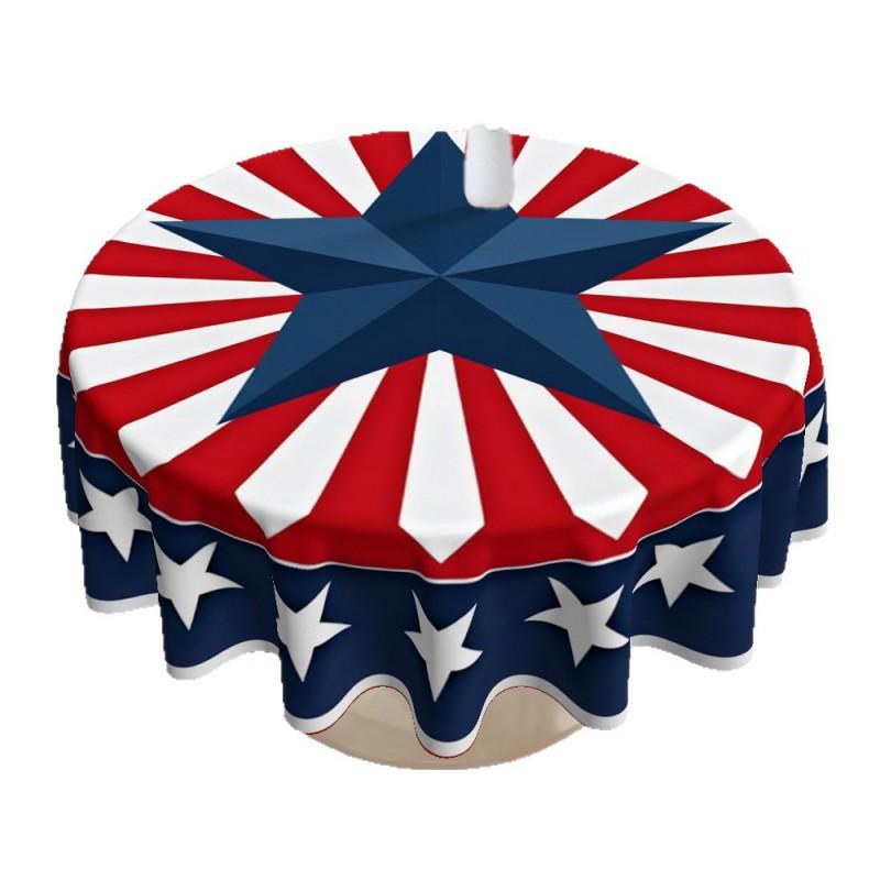 Amerikanischer Unabhängigkeitstag Tischdecke Dekorativer Stern Picknick Esstischbezug 4. Juli Party