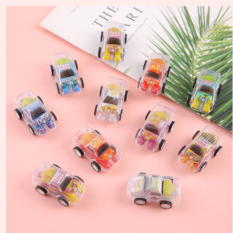 Simulation Inertial Mini Transparent Double Layer Graffiti Car Toy Children