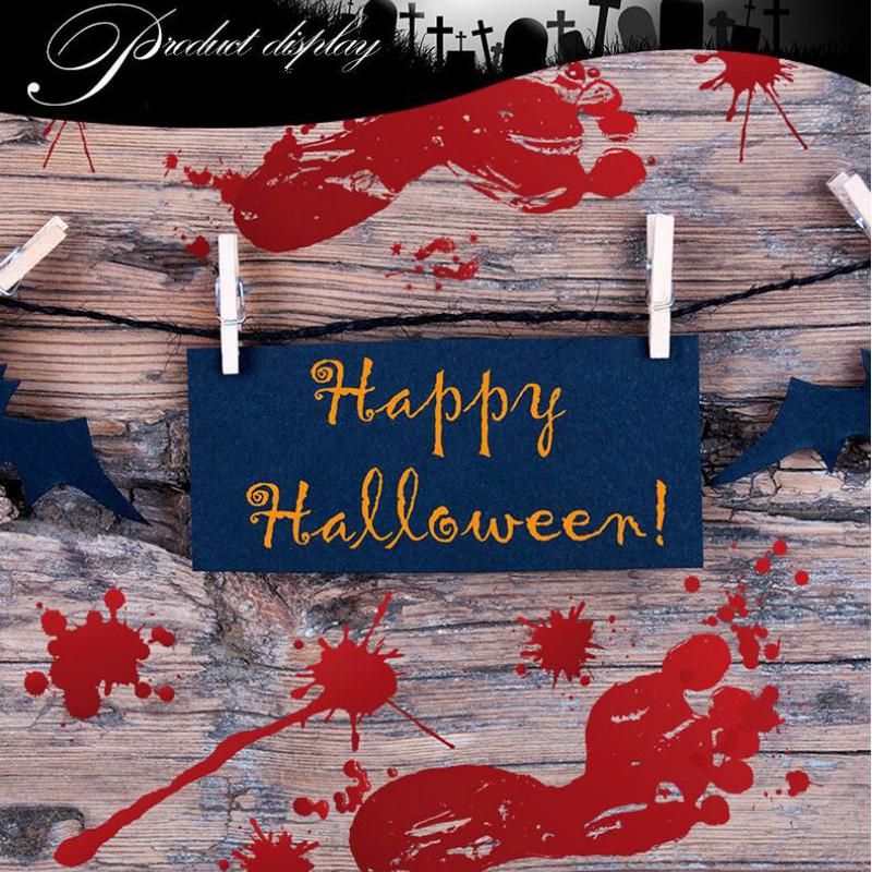 New Halloween Blood Handprint Blood Footprint Bedroom Living Room Wall Stickers