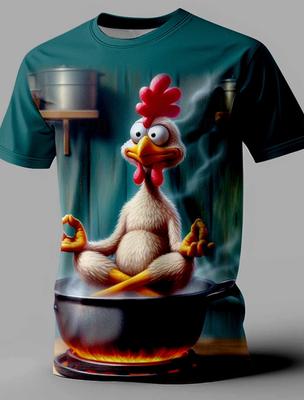 Tier Lustiges Retro Casual Herren Bedrucktes T-Shirt Street Casual Bar T-Shirt Kurzärmliges Rundhals-Frühlings- und Sommerkleidung