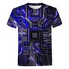 3D Print Circuit Board Graphic T Shirt For Men Summer Fashion T-shirt Electronic Chip Creative Tee Shirts Women Gym Clothes Tops