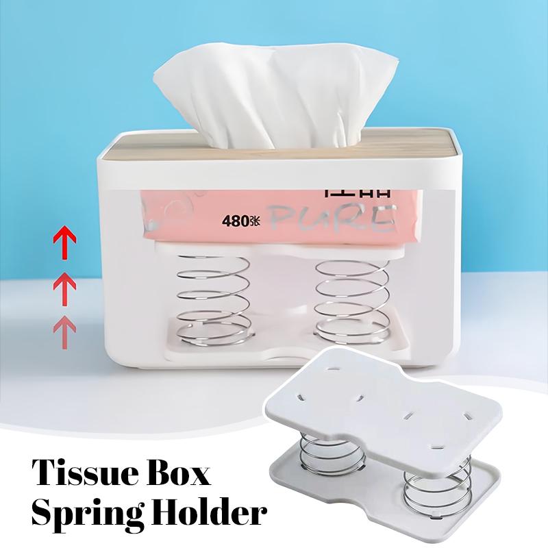 Tissue Box Spring Bracket Automatic Lift Spring Loaded Tissue Dispenser Help Easy to Pick up Tissue Office Home Tissue Container