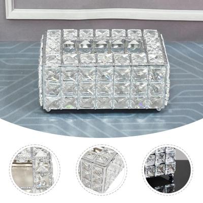 Light Luxury European Style Crystal Tissue Box Bling Exquisite Paper Box Facial Tissue Holder Home Décor Storage Box